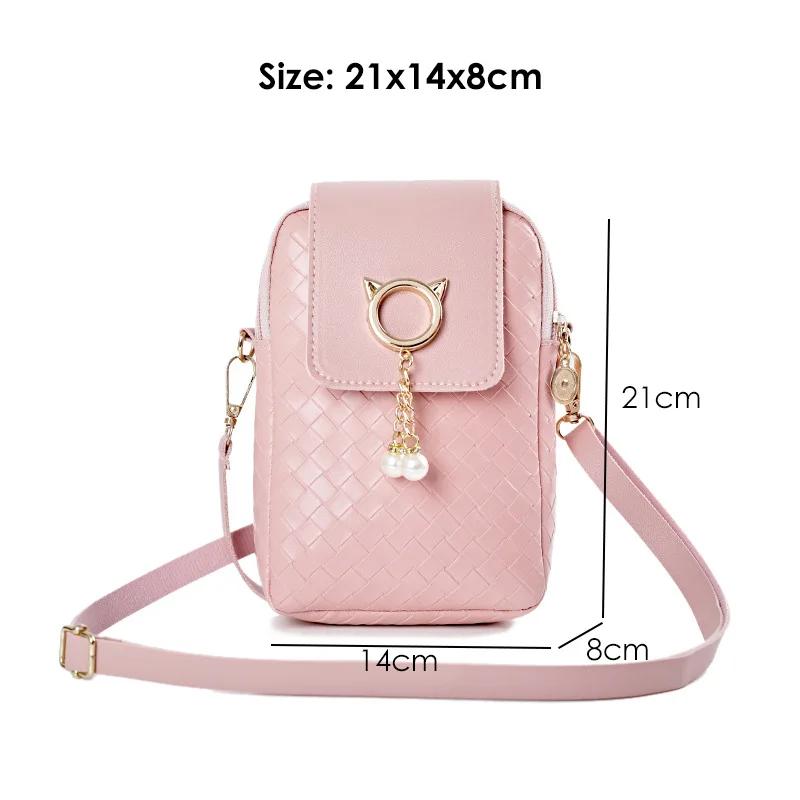 Simple Satchel Mini Square Bag Women PU Leather Messenger Handbags Trend Crossbody Bag Feminina Lady Phone Bolsa