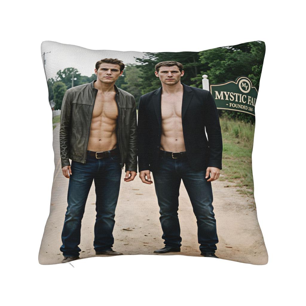 Vampire Diaries Damon Klaus Pillow Case Novelty Pillow Cover Graphic Pillowcases For Sofa Home Decoration