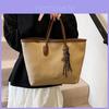 Grand Sac Tote pour Femmes en Matière PU avec Fermeture par Fermeture Éclair Supérieure pour un Usage Quotidien