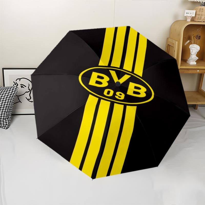 Borussia Dortmund Theme Automatic Umbrella, Lightweight & Portable, 8 Rib, Perfect for Outdoor Travel, Birthdays, Christmas, Gifts.
