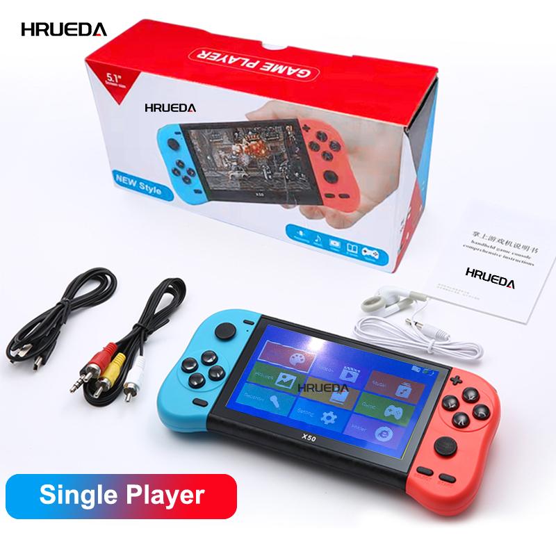 Игровая консоль X50 Портативная игровая консоль 6800 в 1 Ретро 5,1-дюймовый HD-экран Ретро Портативный игровой плеер 8GB-Single version2