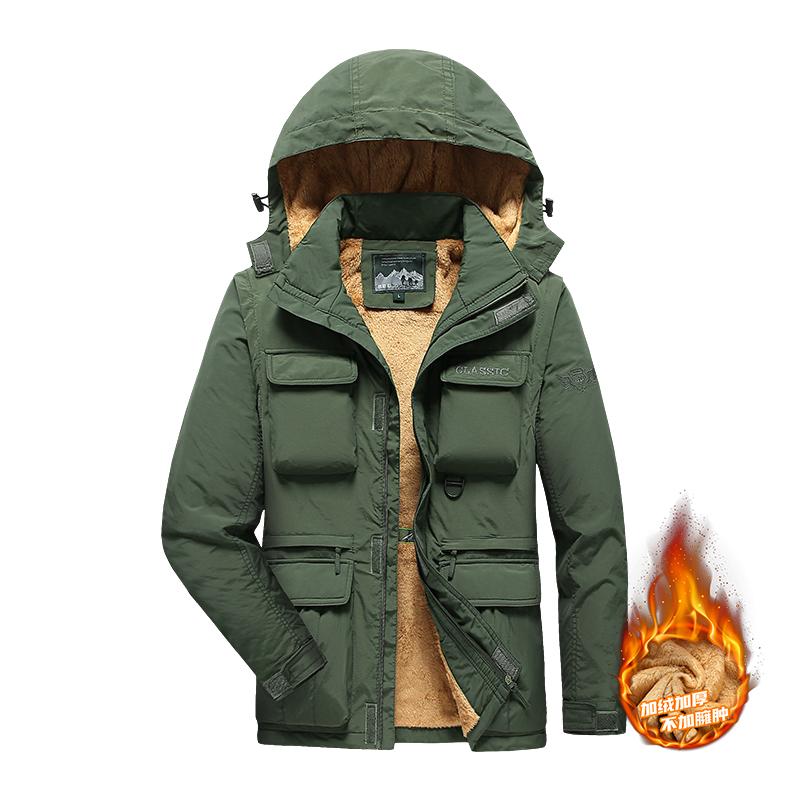 Detachable windproof sleeved hooded jacket suitable for outdoor activities men's casual waterproof multi pocket jacket vest