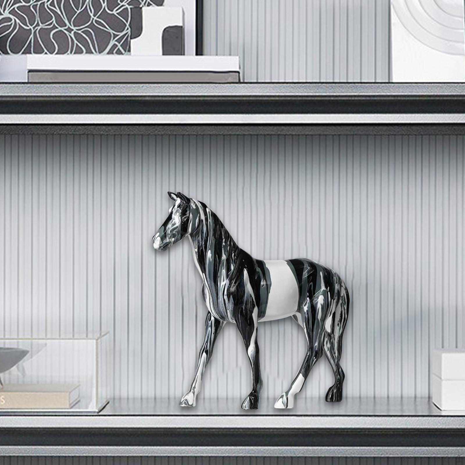 

Скульптура коня Декоративна фігурка Тварина Сучасна статуя Настільний орнамент для кабінету Gray Small