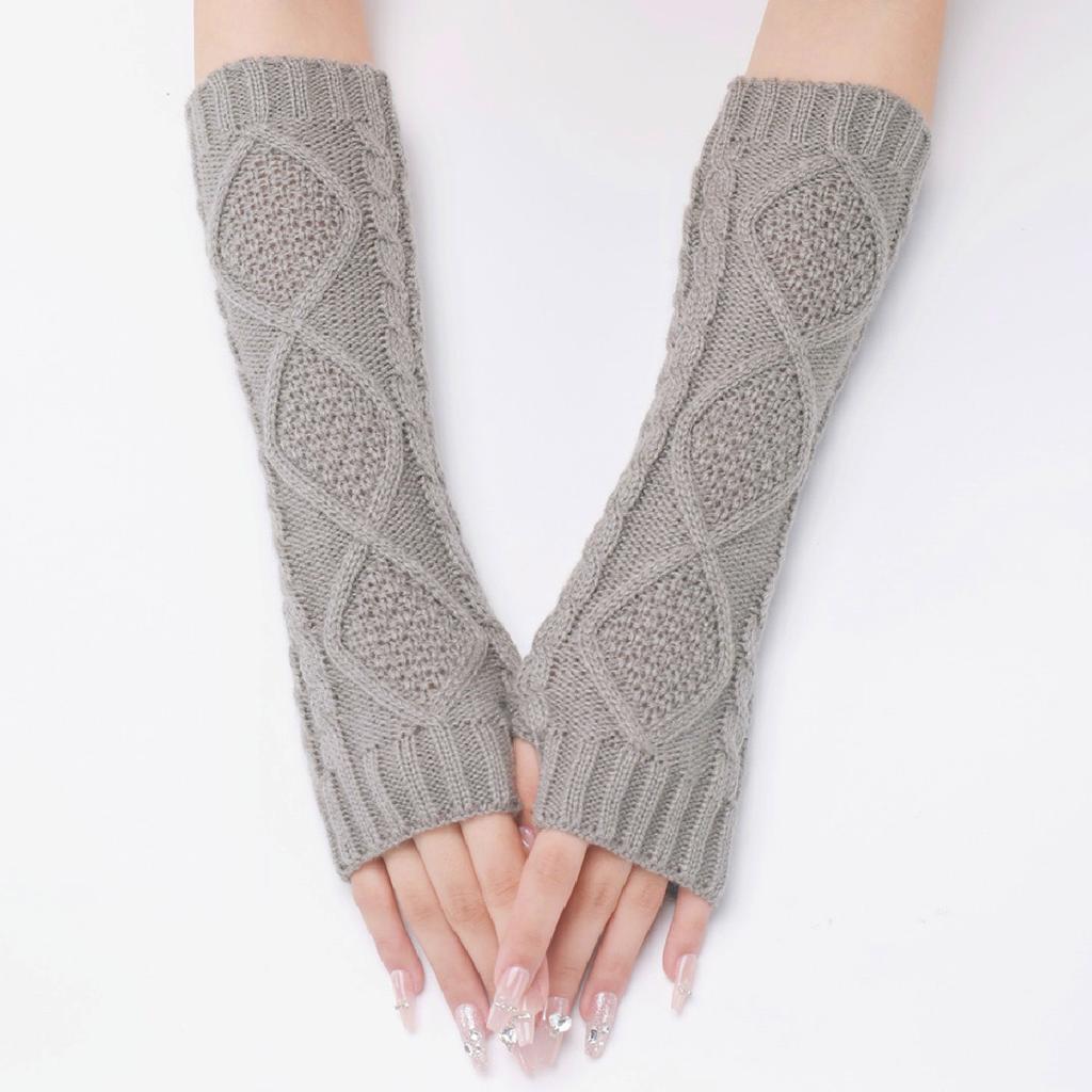 Botvotee Sleeves for Women Arm Warmers Y2k Accessories Fingerless Gloves Long Sleeves Knit Winter White Black Fashion Oversleeve