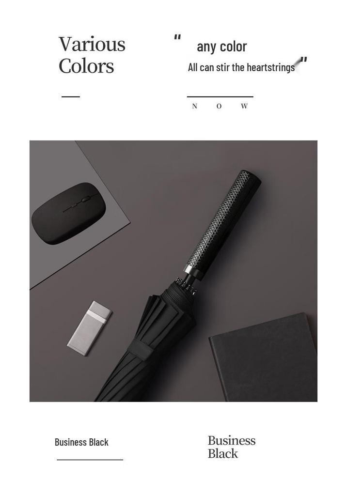 In-Stock Dual-Use Golf Umbrella: 16 Ribs, Leather Handle, Sun/Rain Protection, Automatic, for Two People, Great Gift and Promotional Item