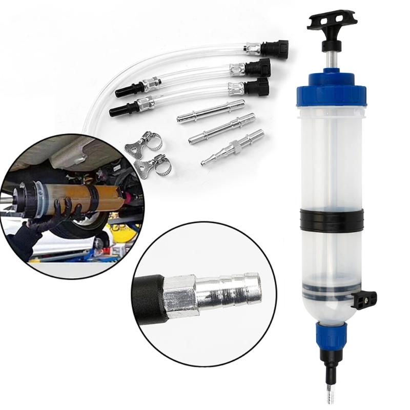 Heavy Duty Hand Pump 1500ML Oil Syringes Extractor Tool with Corrosion Resistant Design Suitable for Vehicle Maintenance