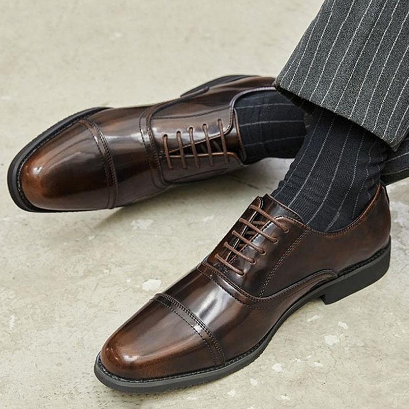 Gentleman Business Lace Up Casual Oxford Shoes For Men Flats Male Homecoming Wedding Dress Footwear Zapatillas Hombre