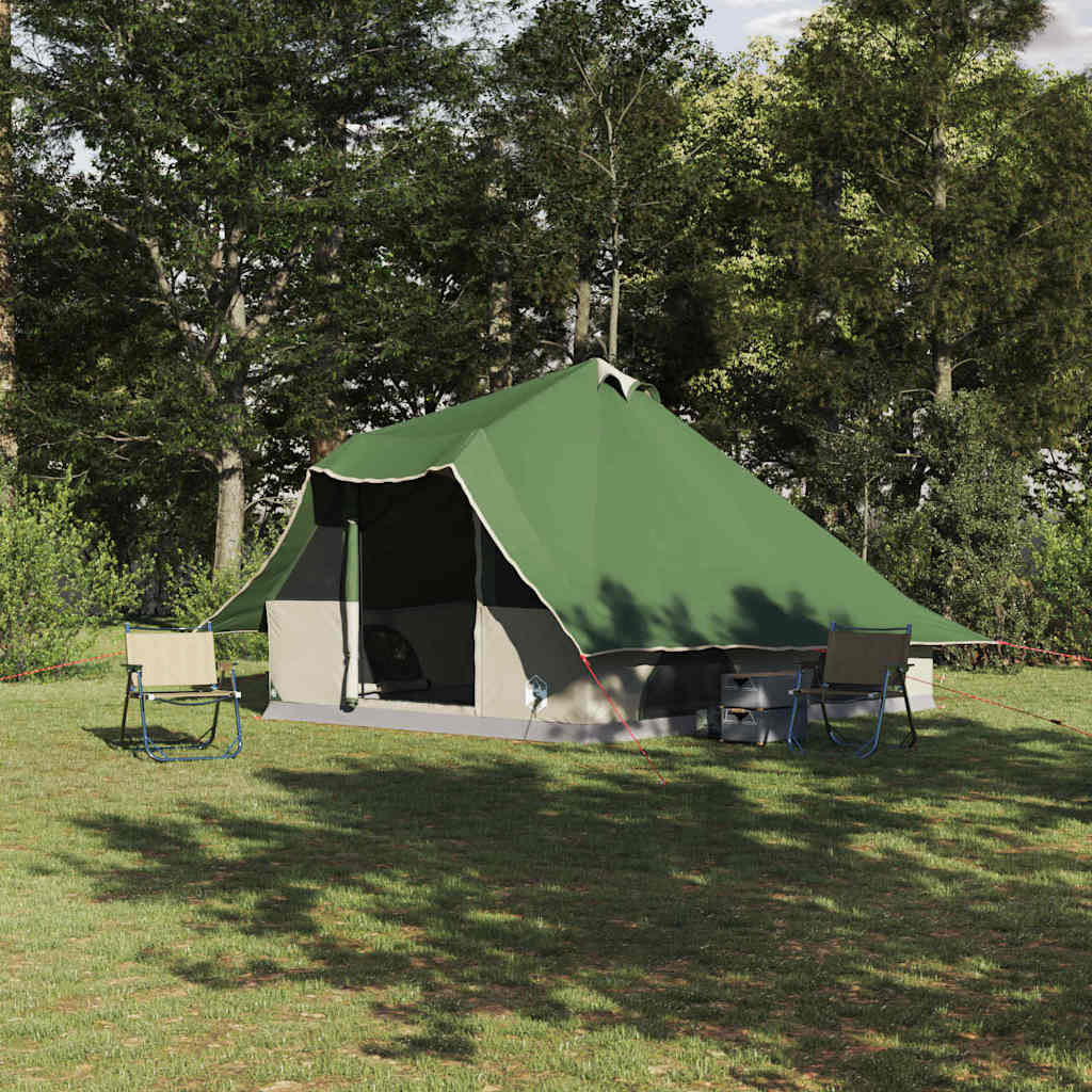Tipi Tent with Roof and Storage Green 358 x 296 x 258 cm Taffeta