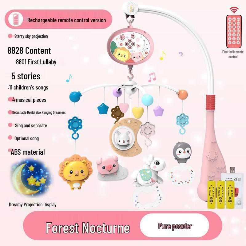 Newborn Baby Crib Mobile: Rotating Musical Rattle & Soothing Pendant