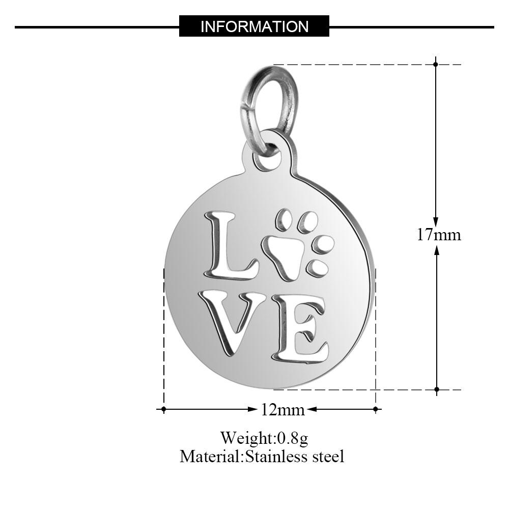 

10pcs/lot diy love pet dog paw stainless steel charm pendant unicorn flamingo jewelry bracelet connector charms