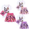 Kids Girls Playtime Lily Lovebraids Printed Casual Short Sleeves T-Shirt Skirt Bag Set