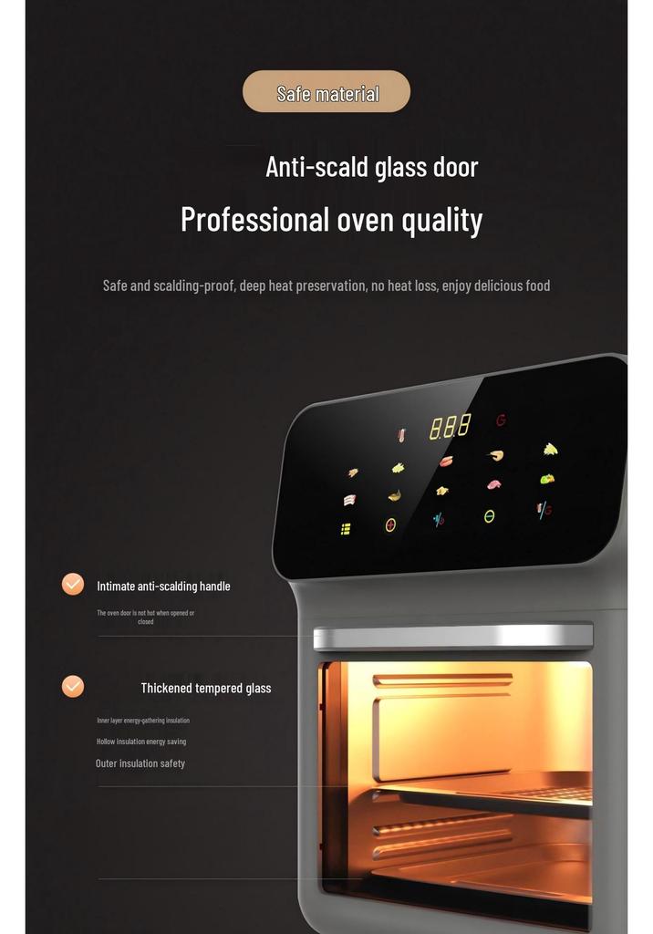 Smart Touch Air Fryer: Multi-functional Large Capacity Electric Oven with Visible Screen