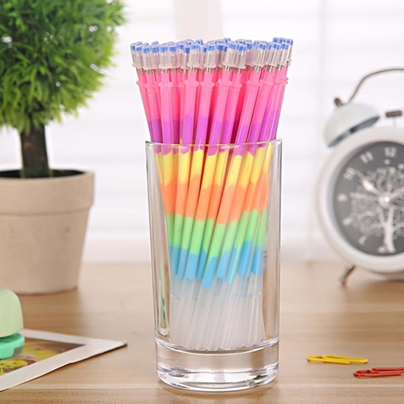 Multi-color Gel Refill Highlighter New Student Painting DIY Multi-color Rainbow Refill Highlighter Gel Pen 10pcs