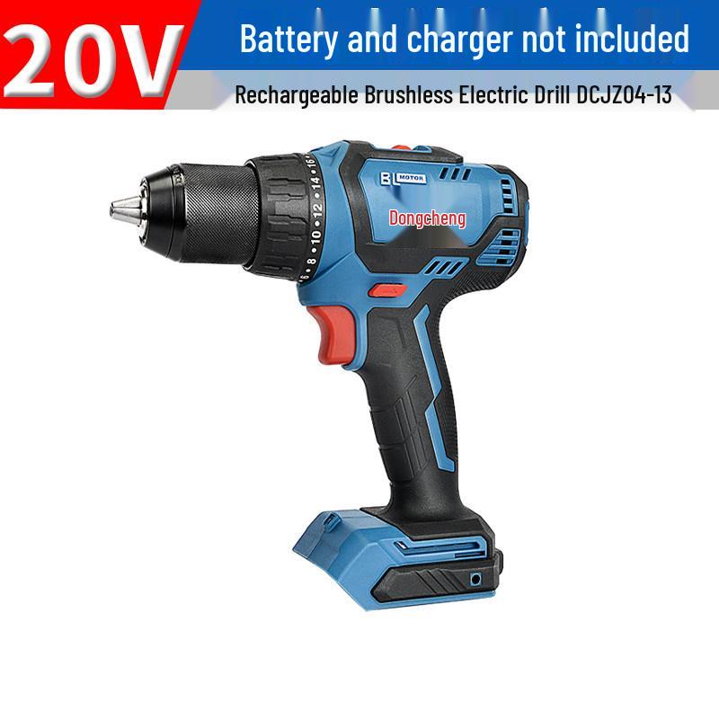 Dongcheng 20V Brushless Rechargeable Electric Drill DCJZ04-13: Multifunctional Handheld Drill & Screwdriver for Household Use.
