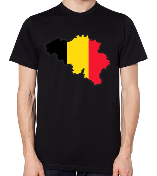 Belgium T-Shirt Men Ladies Unisex Top Flag Map S разноцветный