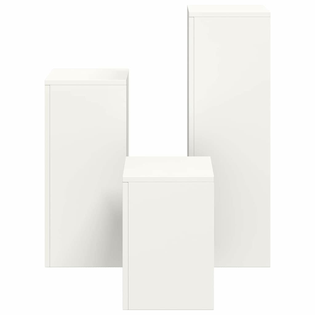 Plant Stand Set 3 Pcs White Steel