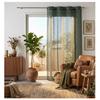 Linen Effect Sheer Curtain 140 X 240 Cm Zazy Khaki