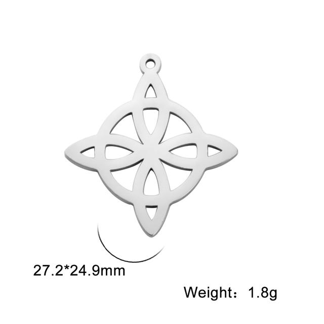 Witch Knot Pendant for Necklace Stainless Steel Celtic Knots Charms for Jewelry Making DIY Accessories Witchcraft Amulet Gifts