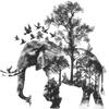 Creative Forest Elephant Decorative Wall Stickers Bedroom Living Room Hallway Wallpaper Mirror Stickers