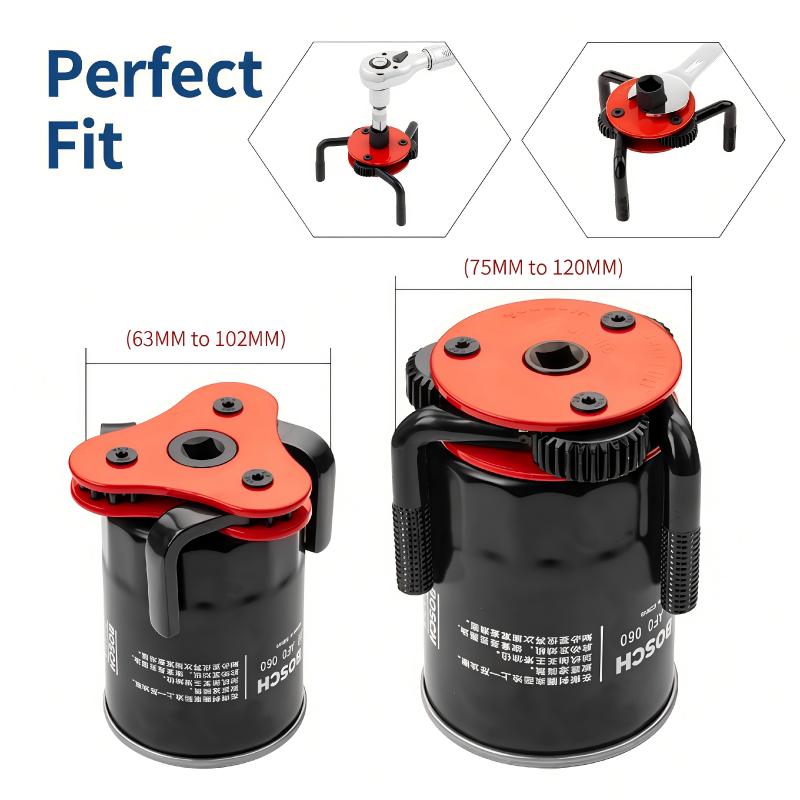 Auto Oil Three-claw Filter Wrench Oil Compartment Disassembly and Assembly Adjustable Disassembly Anti-skid Oil Filter Tool