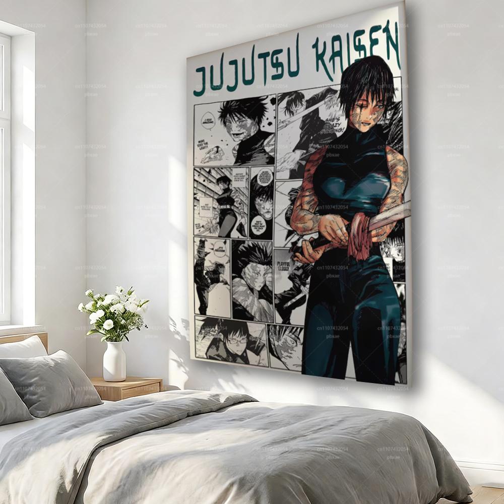 1pc Jujutsu Kaisen Maki Zenin Wall Tapestry Anime Manga Art Wall Hanging for Bedroom Dorm Living Room Fan Decor