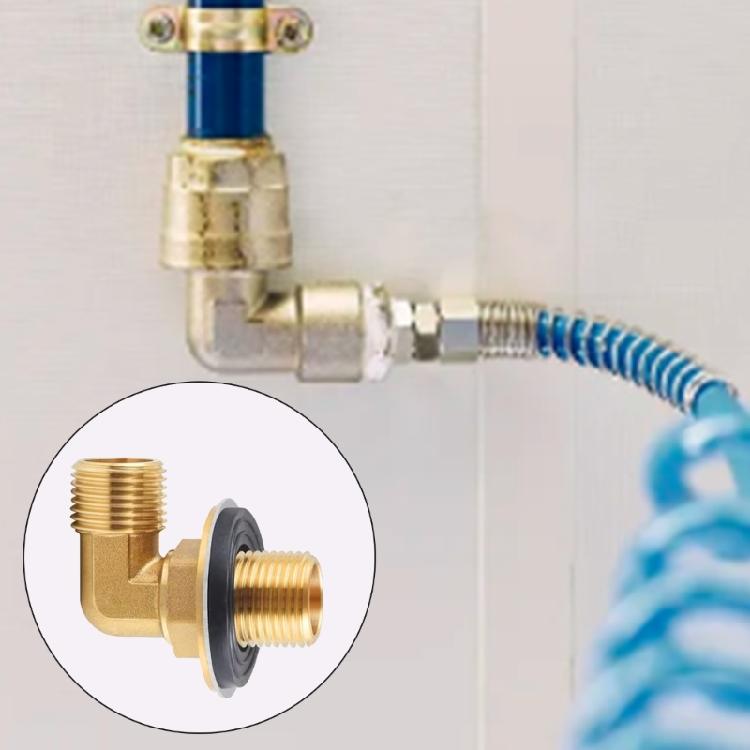2Pcs Faucet 90 Degree Elbow Joint Cold and Hot Inlet Pipe Joint Brass 1/2inch Male Elbow Backsplash Mount Connector