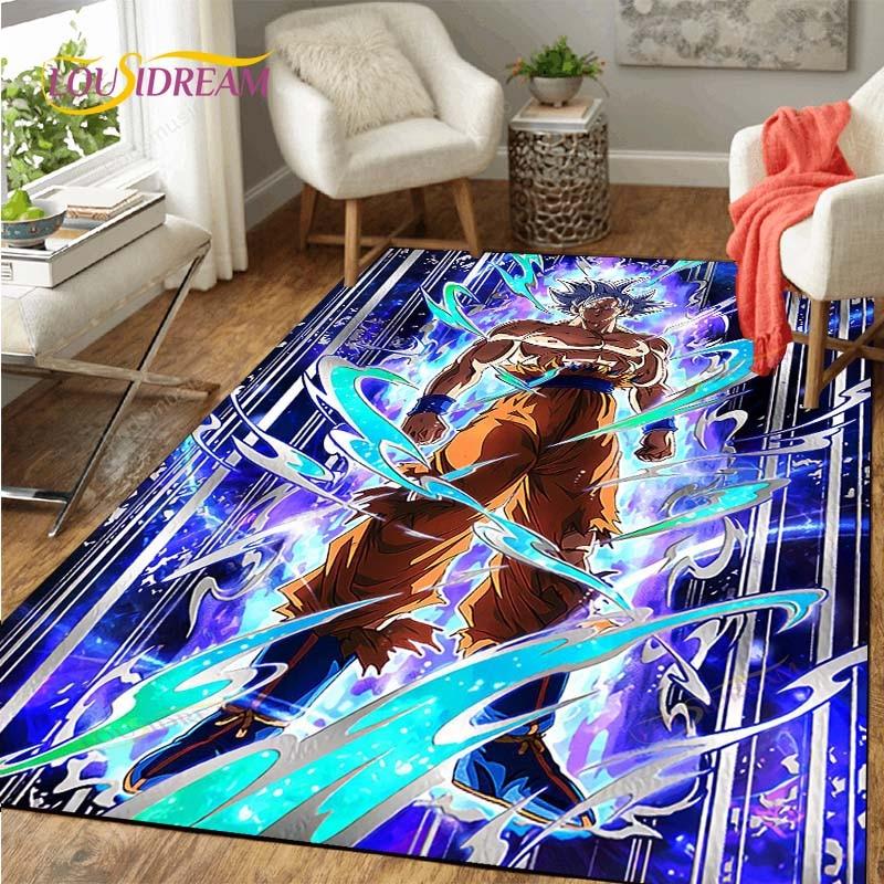 Alfombra antideslizante con dibujos de Dragon Ball Goku para suelo, alfombra cuadrada de calidad para habitación, suelo de baño y cocina extraíble, alfombra impermeable