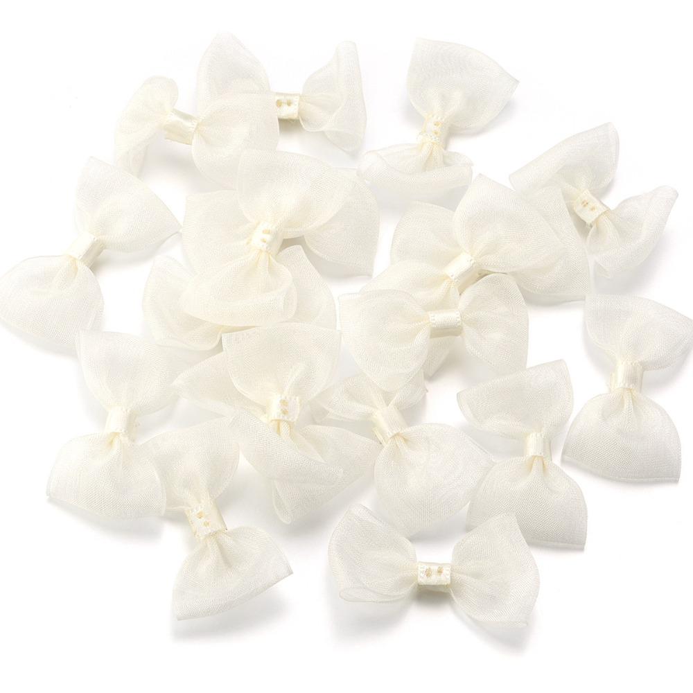 20PCS 2.5*5cm Size Colored Ribbon Bows Colored Small Size Gauze Ribbon Bows Handwork DIY Gauze Ribbon Sewing Craft Bow