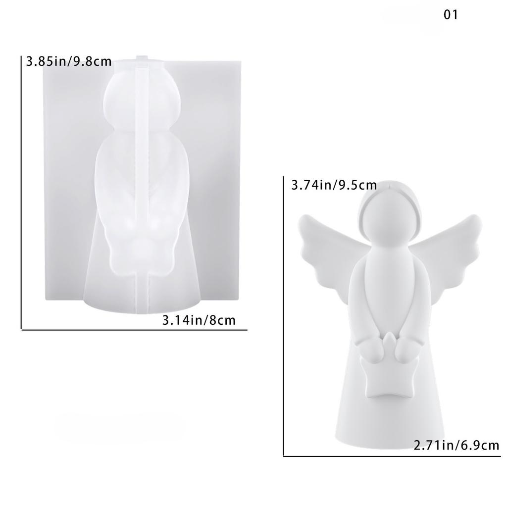 DIY Angel Ornament, Girl Holding a Heart, Resin Mold, Cute Angel Plaster Silicone Mold