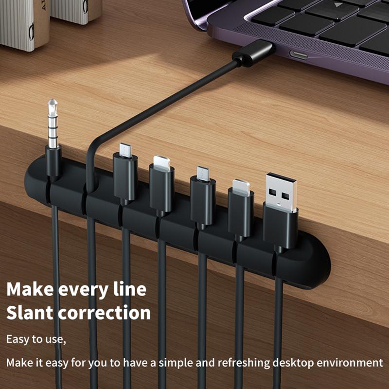 Kabelorganisering Lederholder Fleksibel Usb-kabeloppruller Ryddig silikonklemmer for mus Tastatur Øretelefonbeskytter