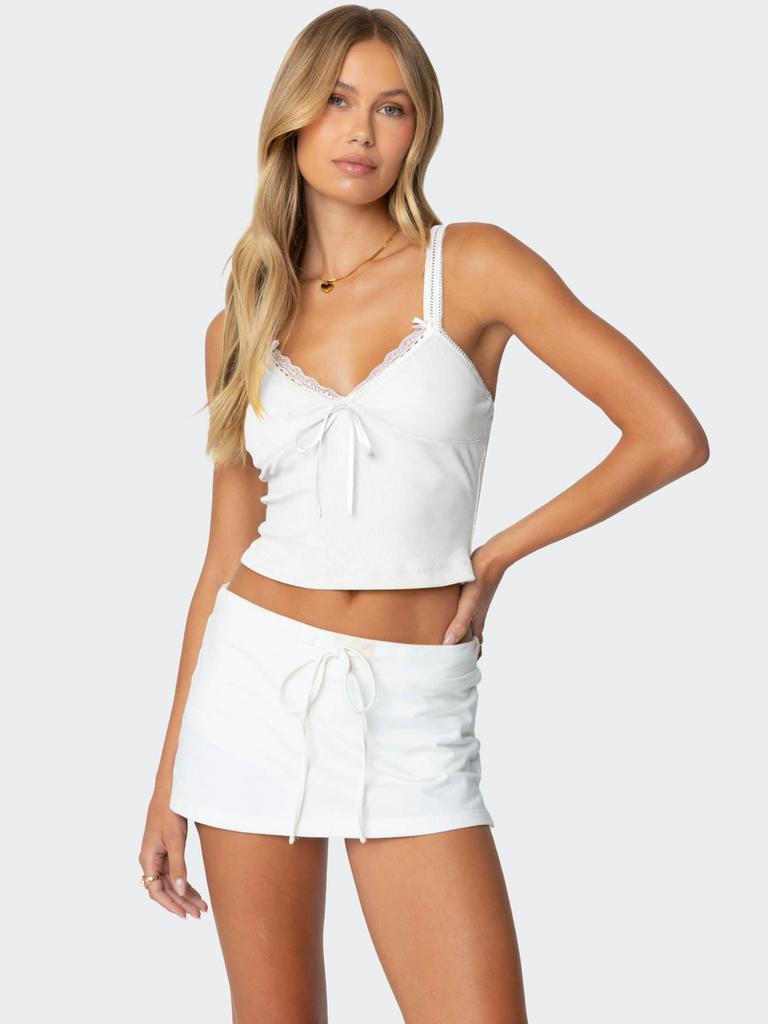 Sexy Lace Spliced Camisole With Double Straps For Street Style Women