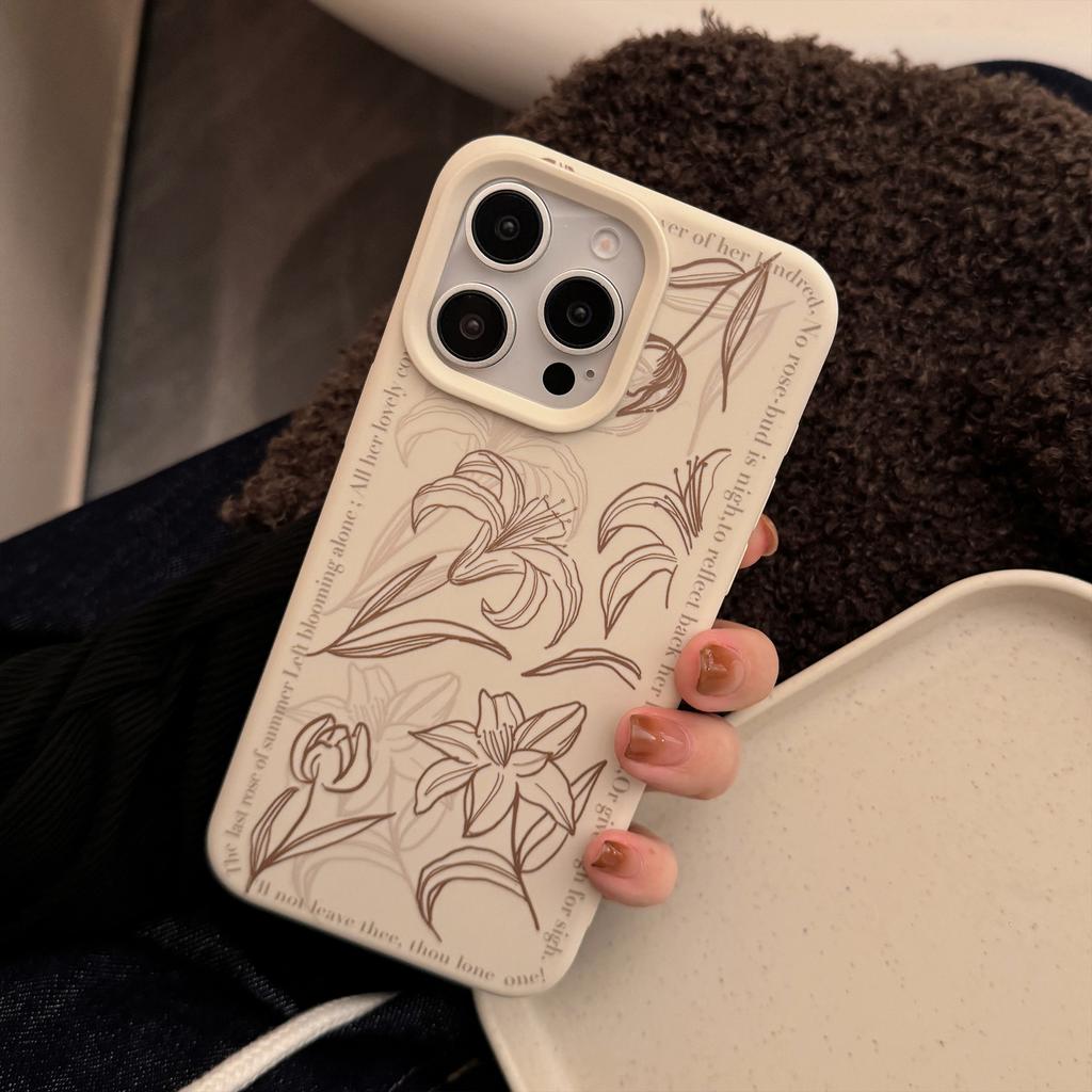 Ins Manuskript Lilienblume für IPhone17 Handyhülle für Apple 15 Sturzsicher 13 Literarisch 16pro Max für 12
