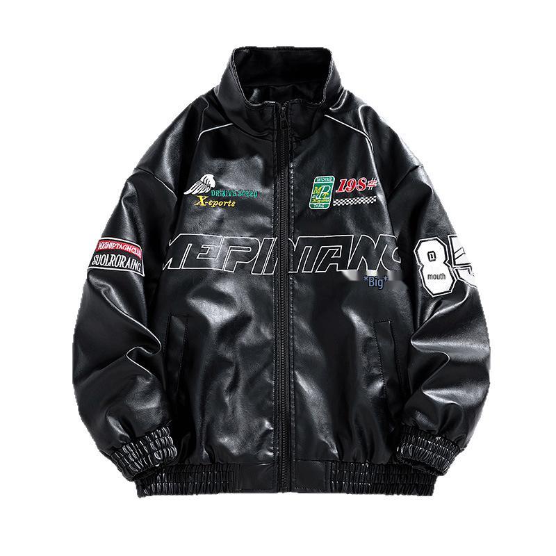 Trendy Men's PU Leather Motorcycle Jacket - Spring/Autumn Cool Outerwear
