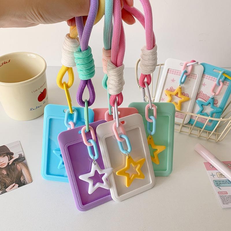 Schiebehülle 3 Zoll Kartenhülle Studenten Lanyard Buskarte Metrokarte Tasche Studenten Star Chasing Display Kleine Kartenhülle