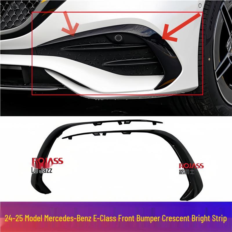 Designed for the New Mercedes-Benz E-Class: Front Bumper Black Crescent and Wind Knife for E260, E300L, E350eL Sport Version W214.