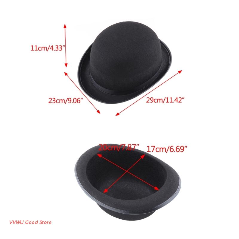 Unisex Bowler Hat Black Hat Bowler Top Hat Bombin Hat Costume Magician Performed Hat Stage Theater Costume