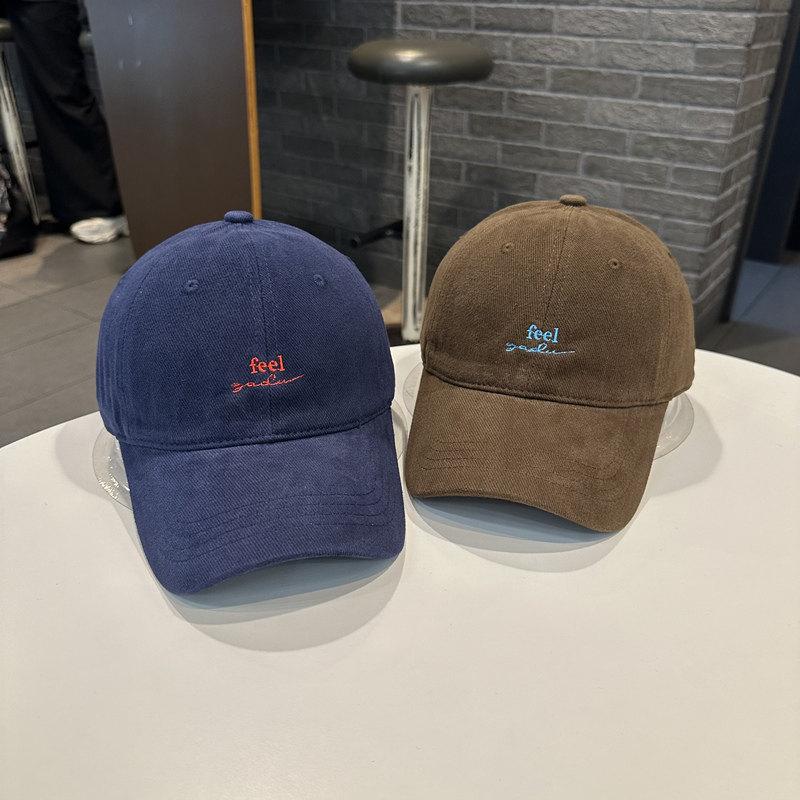 Han Style Alphabet Embroidered Cotton Baseball Cap With Sun Protection For Casual Wear