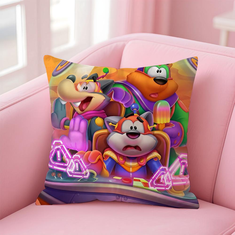 Kwaii Anime Game TToon BBlast Cushion Cover Pillowcase Short Plush Invisible zipper Room Sofa Cushion Cover