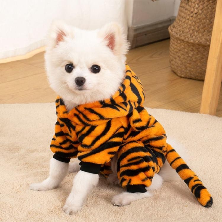 Hooded Dog Winter Coat Cow Pullover for Cold Weather Four-Legged Clothing