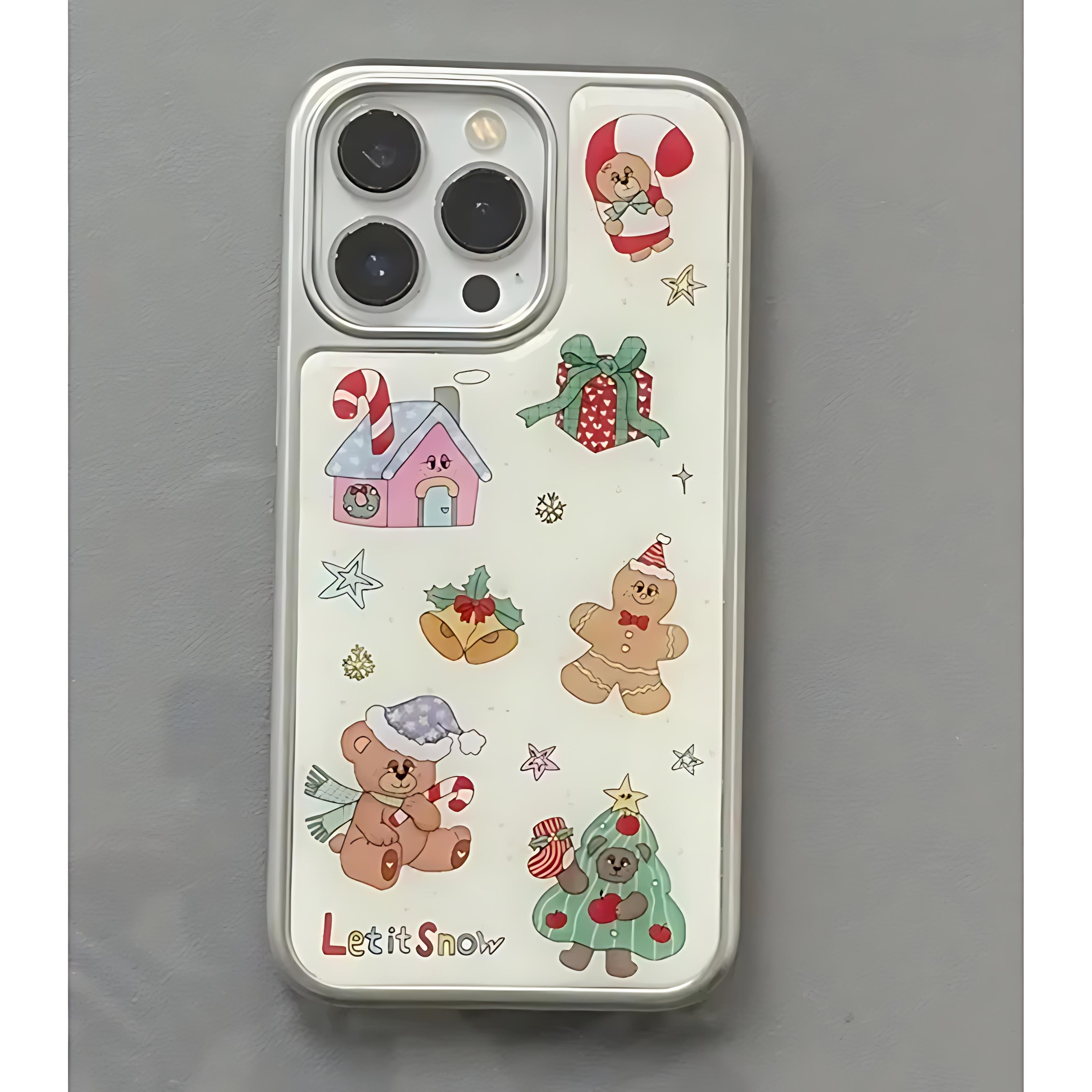 

Christmas Bear Tree Gift House Phone Case for iPhone 17 16e 16 15 14 13 12 11 Air Pro Max X XR 8 7 Plus Luxury Clear Soft Cover iPhone 11
