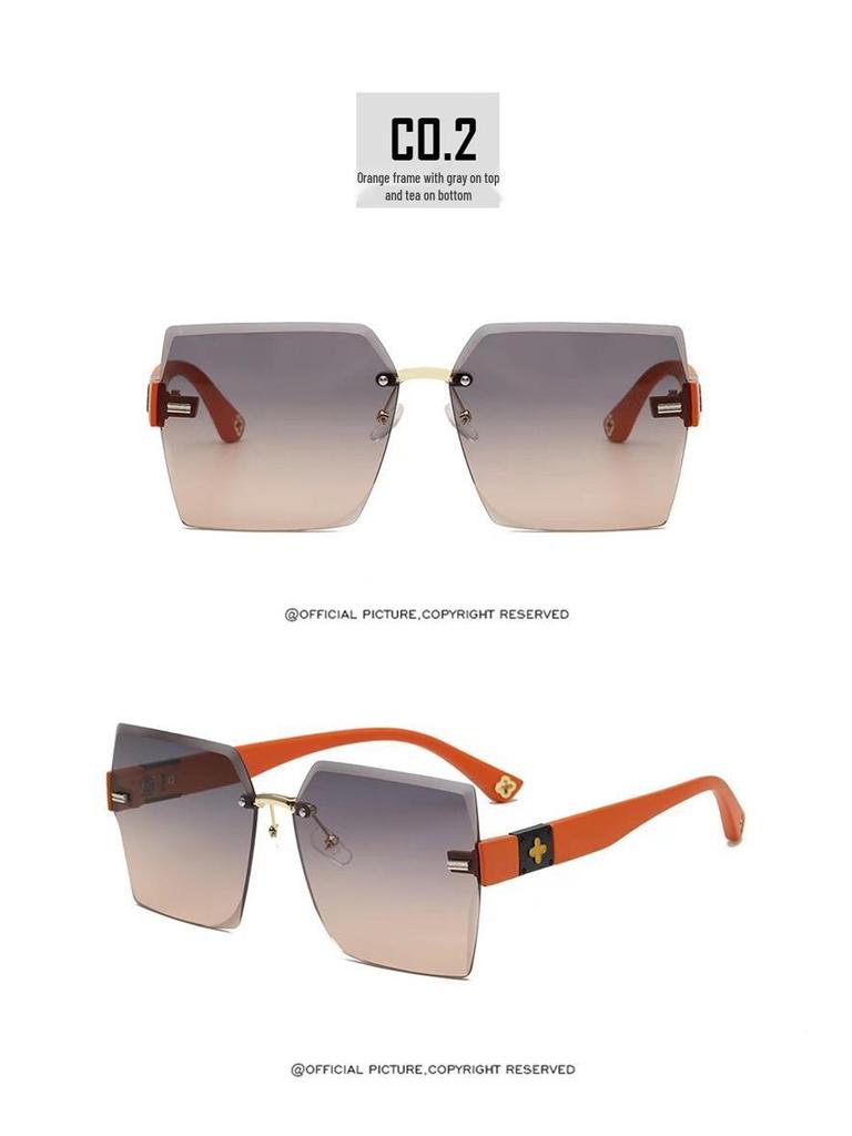 2024 High-End Women's Anti-UV Sunglasses for Driving - Stylish Big Face Slimming Design