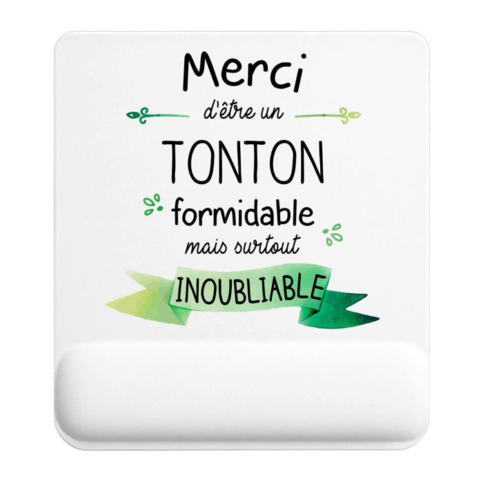 Tapis de souris - PLANETEE - Merci Tonton Inoubliable - 22x18 cm - 3 mm - Impression sublimation HD