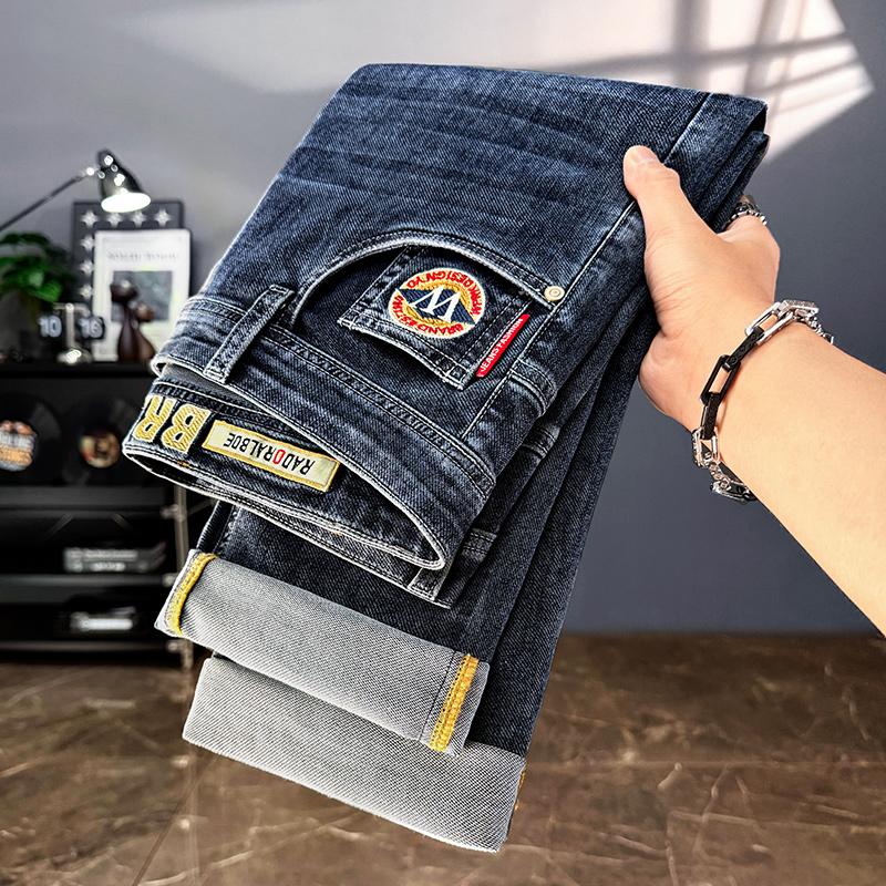 Herbst- und Winterjeans für Herren, Herbst lockere gerade Beine elastisch lässige schmale Hosen