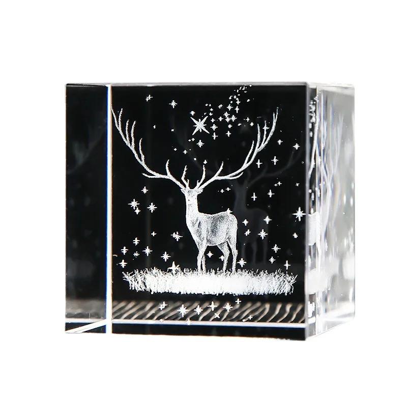 40-80 Crystal Cube Carved Raindrops Moon Solar System Clouds Cube Heart Shaped Desktop Creative Gift Ornaments