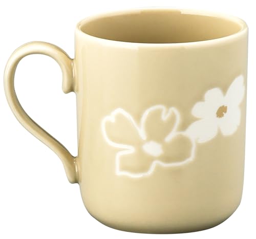 Hanae Mori "Fleur" Pair of Mugs, Approx. 300ml, Floral Design, Dishwasher and Microwave Safe, Perfect As a Gift or Wedding Gift, Made In Japan, MB6500