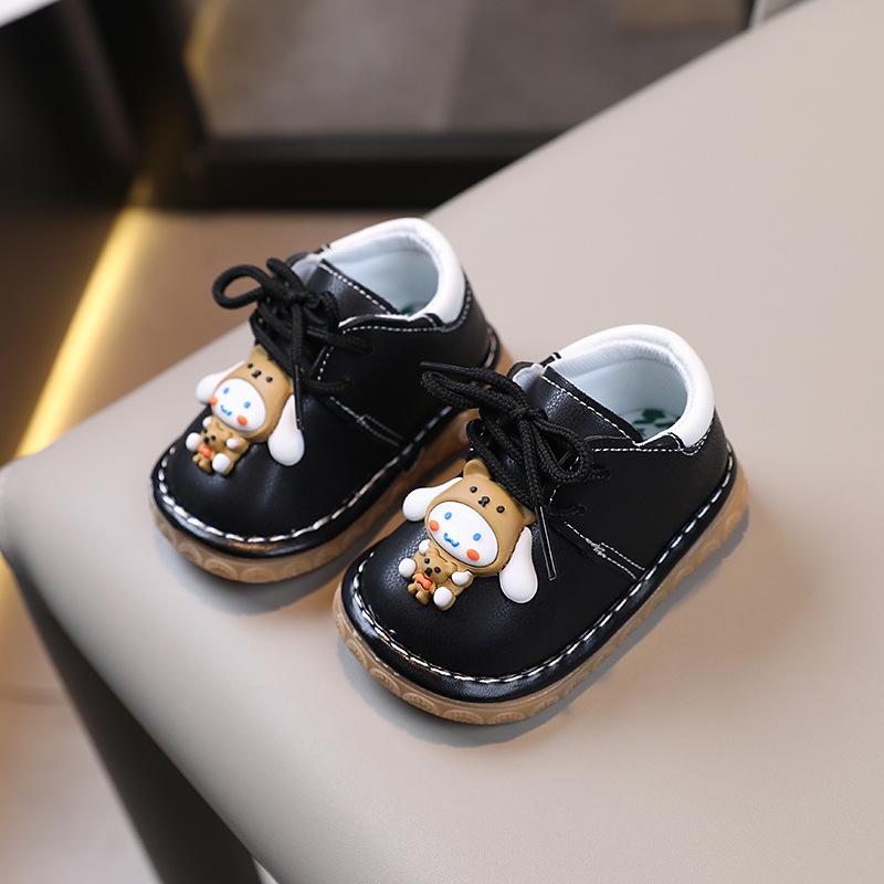 Spring and Autumn New Whistle Boys Single Shoes 0-1-2 Years Old Beef Tendon Sole Called Soft Sole Baby Girl Shoes