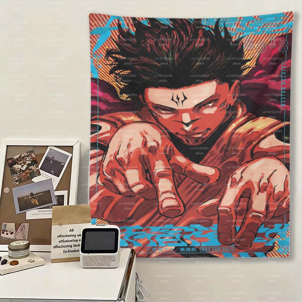 

Настенный гобелен Jujutsu Kaisen Аниме Манга Арт Настенное панно для спальни общежития гостиной Декор для фанатов 74x94cm(29x37in)