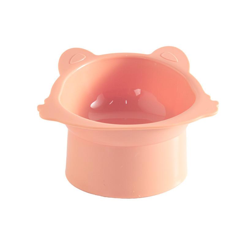 High-legged Cat Bowl Nordic Style Cartoon Neck-guard Anti-overflow Plastic Elevated Prevent Cervical Disease Pet Bowl