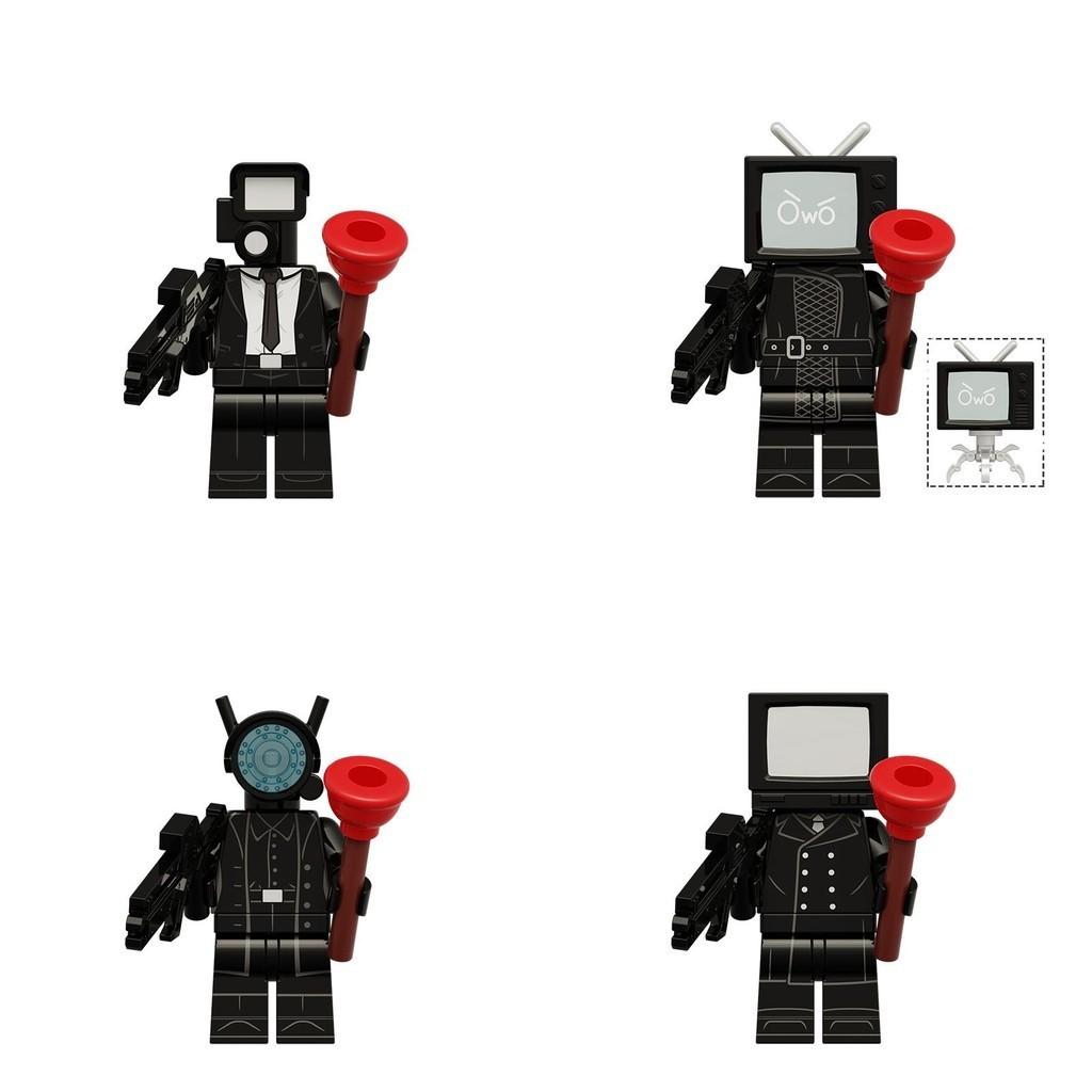 Toilettenmann Überwachungsfernseher Zusammengebaute Bausteine Spielzeug DIY Kunststoff ABS Material Kleine Partikelblöcke 0-38 Stück Nettogewicht 0,01 kg