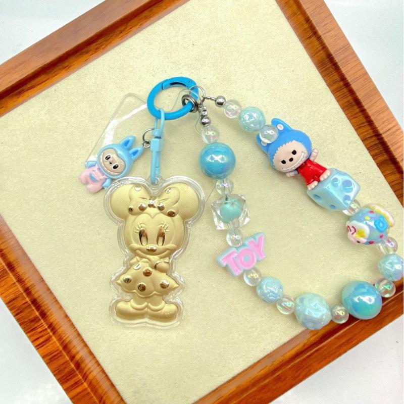 Hello Kitty Gold Cat Charm Keychain & Lanyard Set